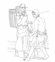 A coloring page of middle ages clothing